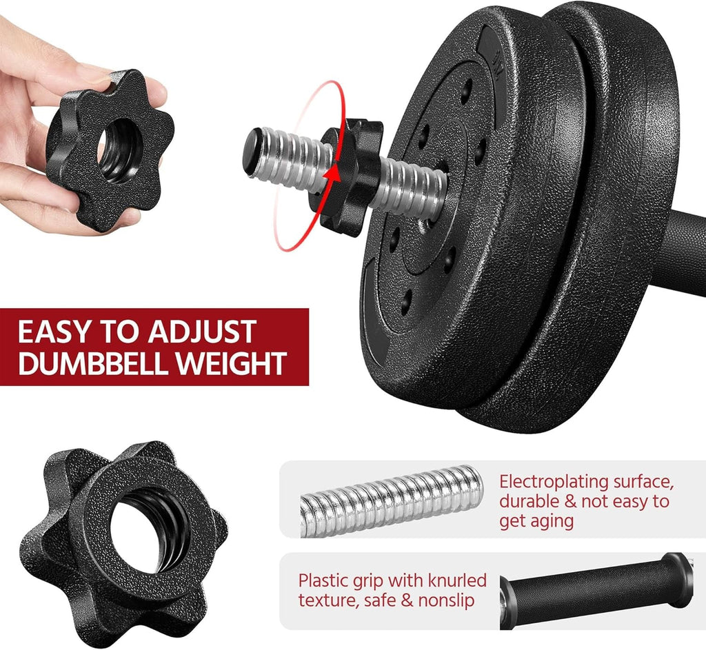30KG/25KG/20KG/15KG Adjustable Dumbbells Weight Lifting Training Set Dumbbells Set (Sold as a Pair) Home Gym Fitness for Men/Women