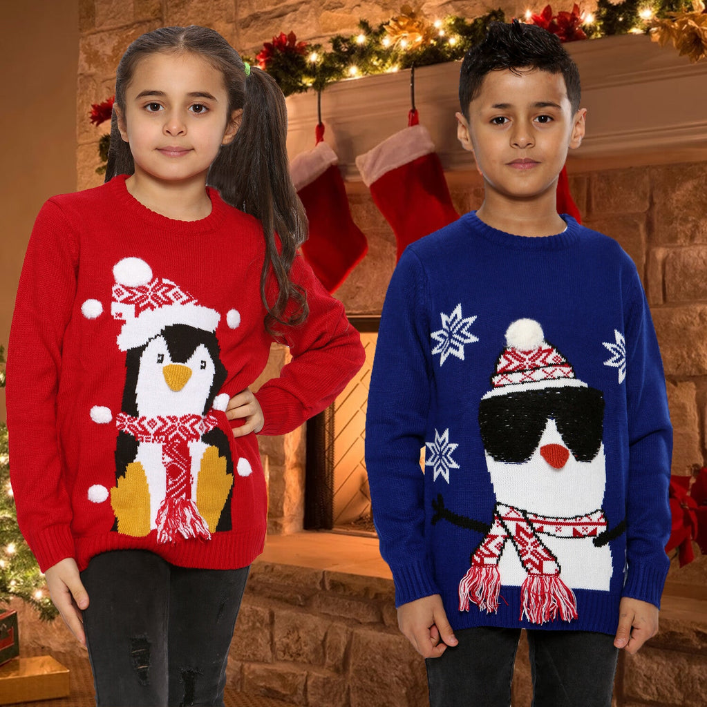 Boys Christmas Jumper 3D Kids Unisex Xmas Santa Snowman Penguin Pullover Sweater