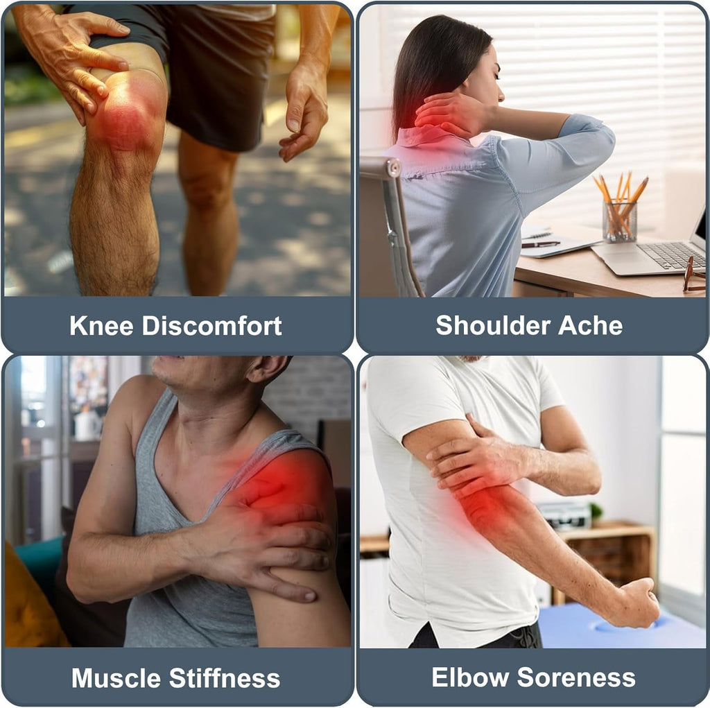 Heated Knee Massager, 3-In-1 Knee Shoulder Elbow Heating Massage Wrap, Pain Relief & Relaxation