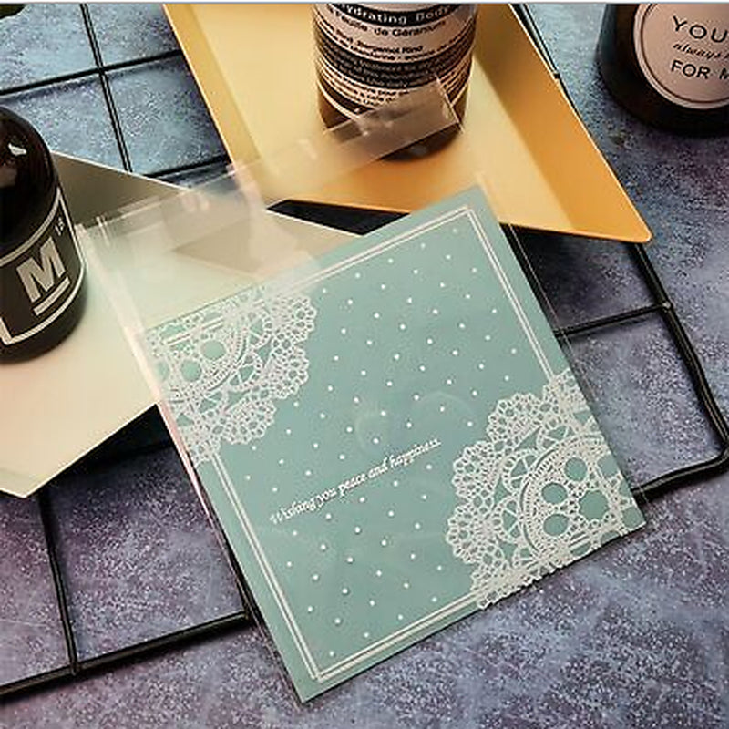 New Christmas 100Pcs Self Adhesive Bag Cookie Candy Gift Packaging Bags 10X10Cm