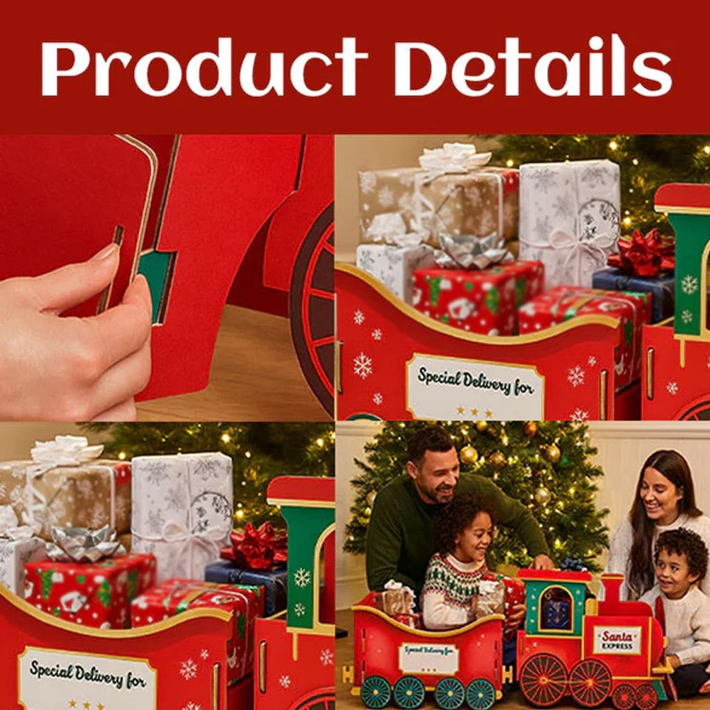 60Cm Santa Express Christmas Train Gift Holder Xmas Present Box Cardboard Train