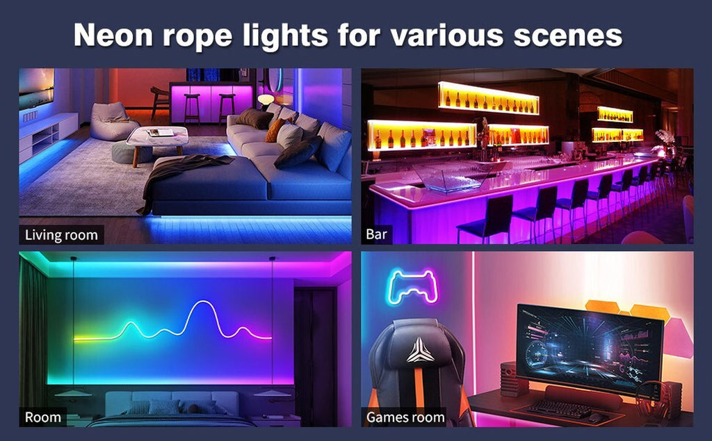 AILBTON Led Neon Rope Lights 10M Flexible Led Rope Lights,Control with App/Remot