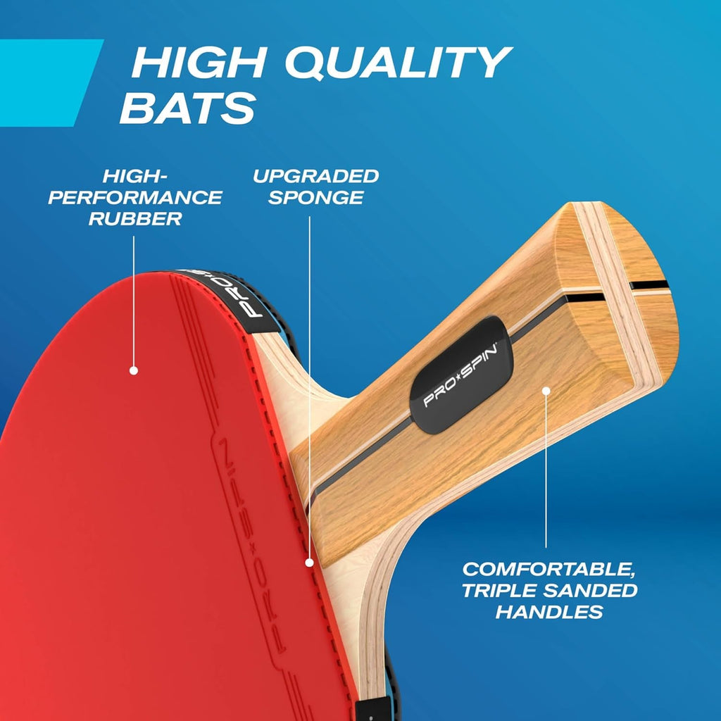 Portable Table Tennis Set | Premium All-In-One Kit with Retractable Table Tennis Net for Any Table, Bats, 3-Star Ping Pong Balls & Storage Case | Great Gift & Indoor/Outdoor Game