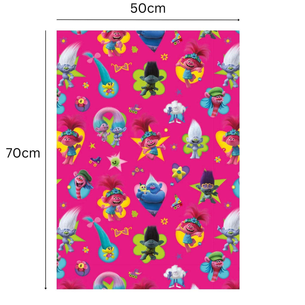 Wrapping Paper Trolls Kids Birthday Gift Wrap 3 X 4M Roll Official Product