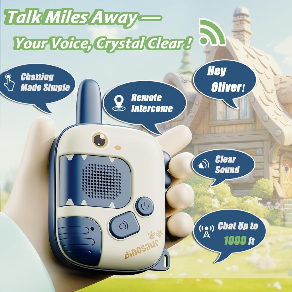 Walkie Talkie Kids - Toys for 2 3 4 5 6 Year Old Boys Girls Dinosaur Toys for Boys Gifts for 5 6 7 8 Year Olds Kids Toys Age 4-7 Walkie Talkie Outdoor Toys Camping Birthday Xmas Easter
