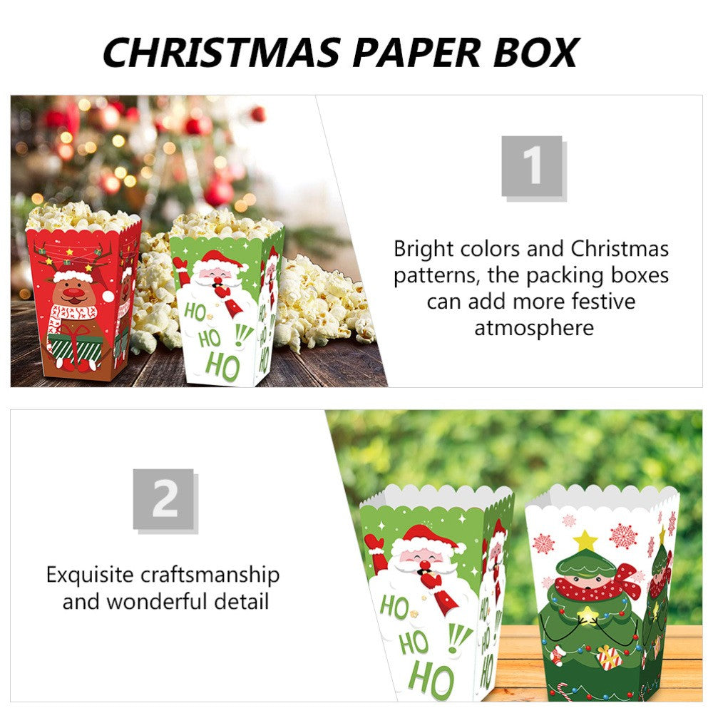 12 Pcs Christmas Package Boxes Baking Packaging Paper Party Food Cookie