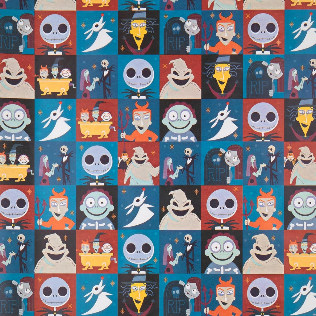6M Wrapping Paper, Pack of 3, the Nightmare before Christmas, Jack Skellington, 2M Each, Birthday, Christmas, Halloween