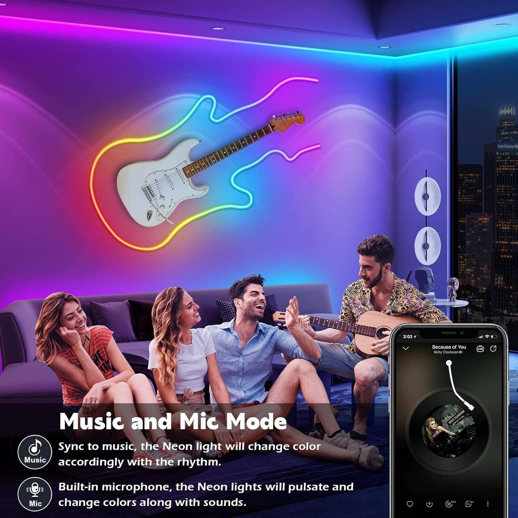 AILBTON Led Neon Rope Lights 10M Flexible Led Rope Lights,Control with App/Remot
