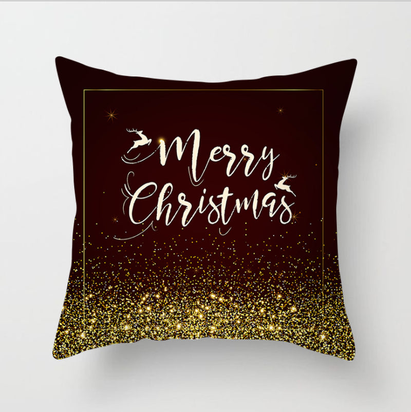 NEW 2025 CHRISTMAS NEW YEAR POLYESTER CUSHION COVER PILLOW CASE HOME SOFA DECOR