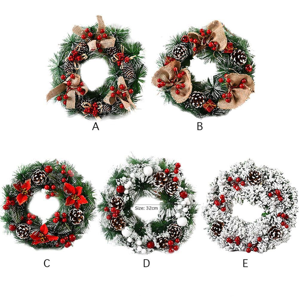 Large Snowy Christmas Wreath for Front Door Garland Christmas Decoration Outdoor