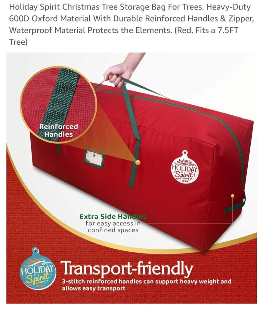 Holiday Spirit Large Christmas Tree Storage Bag