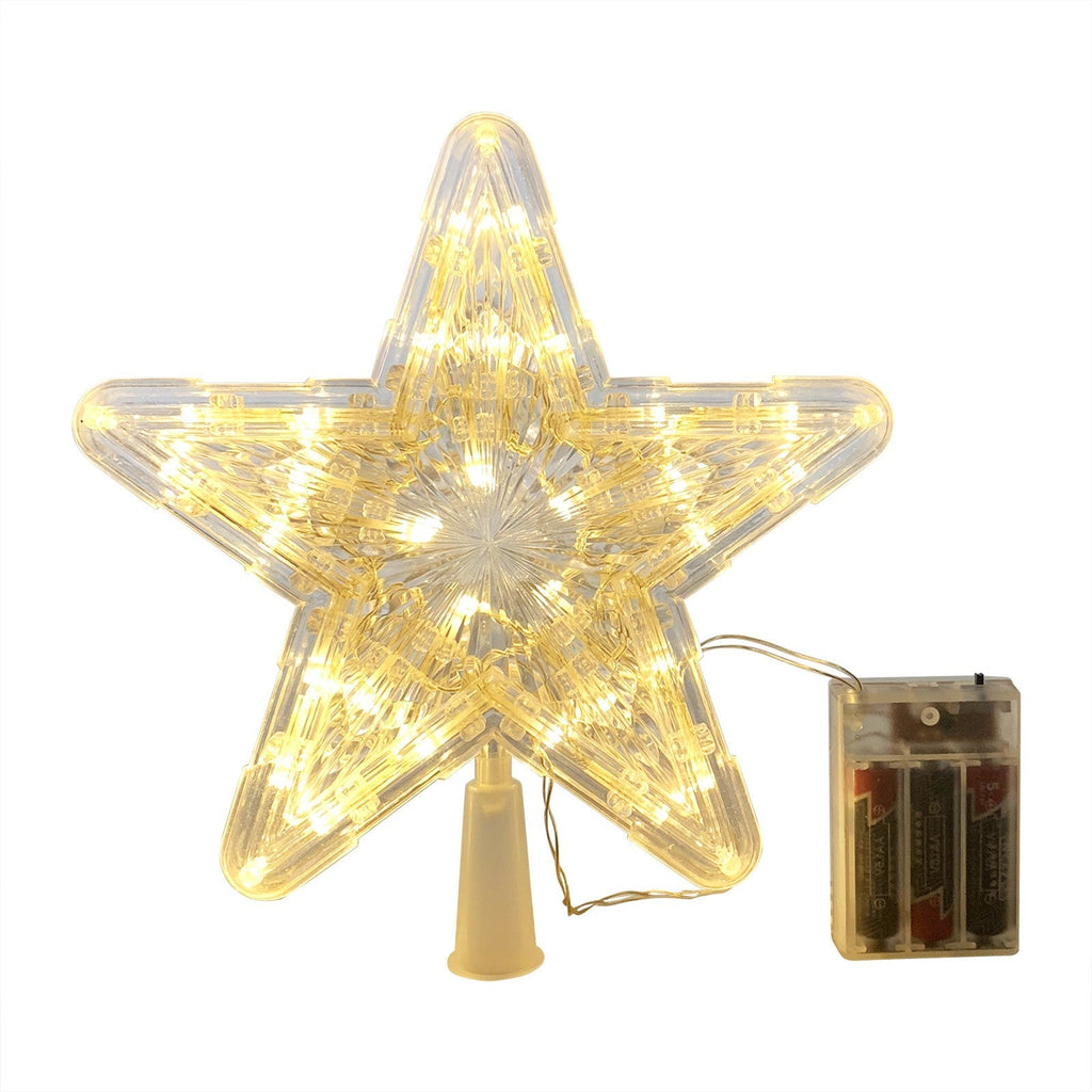 24Cm LED Christmas Tree Topper Star Xmas Tree Light Ornaments Party Tree Decor