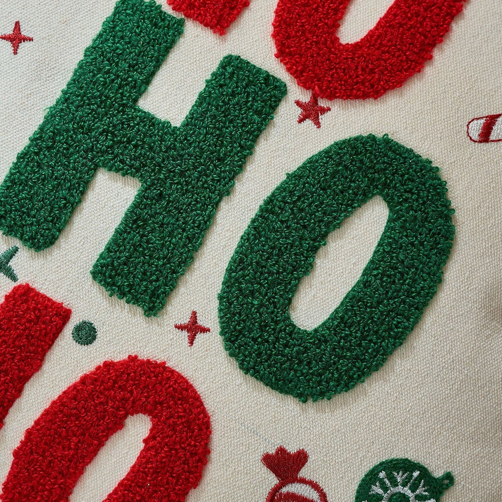 UK Plush Christmas Embroidery Cushion Cover Xmas Luxury Pillow Case Home Decor