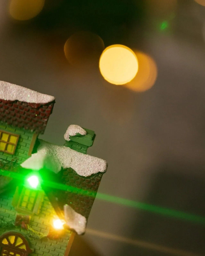 Christmas Village Scene Decoration Ornament LED Grocer Light up Xmas Home Decor