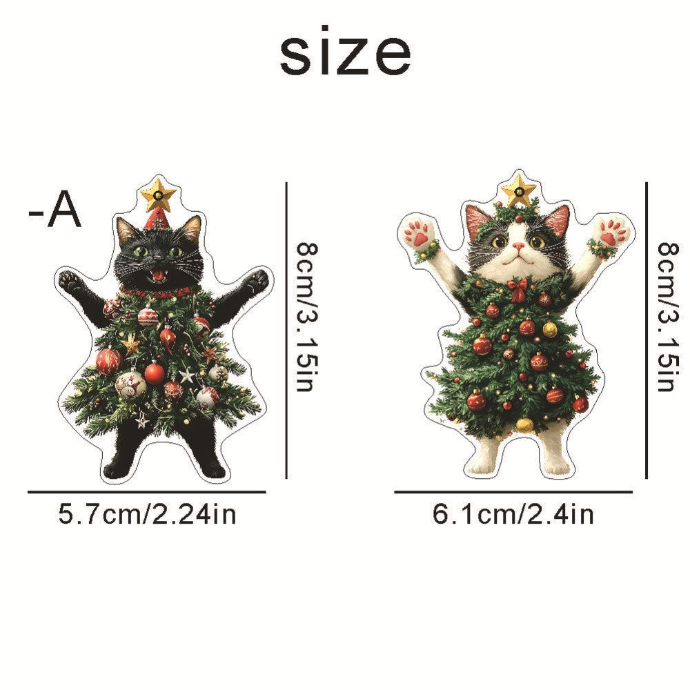 Cute Cat Hanging Ornaments Christmas Tree Pendants Acrylic Hanging Decoration
