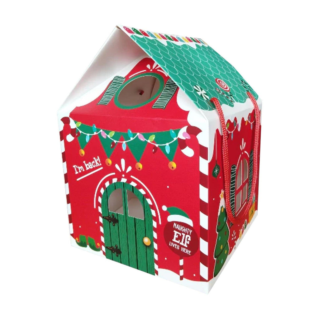 Christmas Elf Arrival Box with Handles House Shape 20Cm X 20Cm X 27Cm