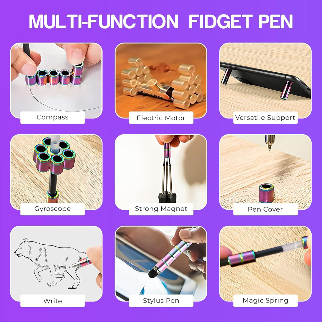 Elegancy Fidget Pen Magnetic Balls | Magnetic Pen Fidget Toys for Kids Gifts for Men | Boys Toys Fidgets Gifts for Teenage Girl Gifts (Rainbow)