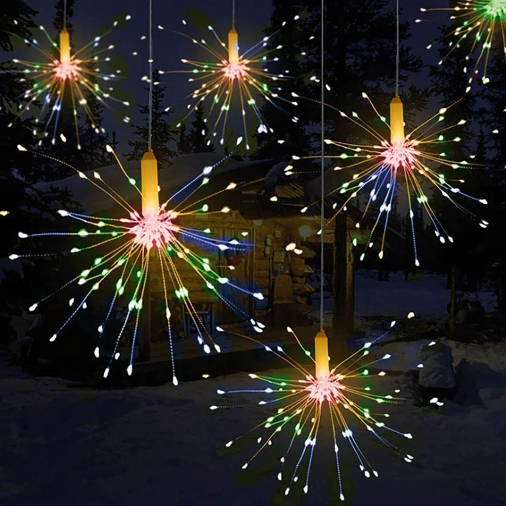 Multi Colour 240 LED Firework Star Xmas Copper Strip Light Wedding Party Hanging