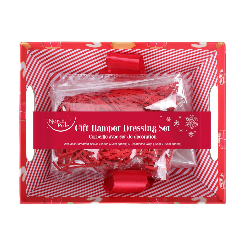 Christmas Hamper Basket Kit Gift Box Filling Cellophane Wrap and Ribbon - Choose