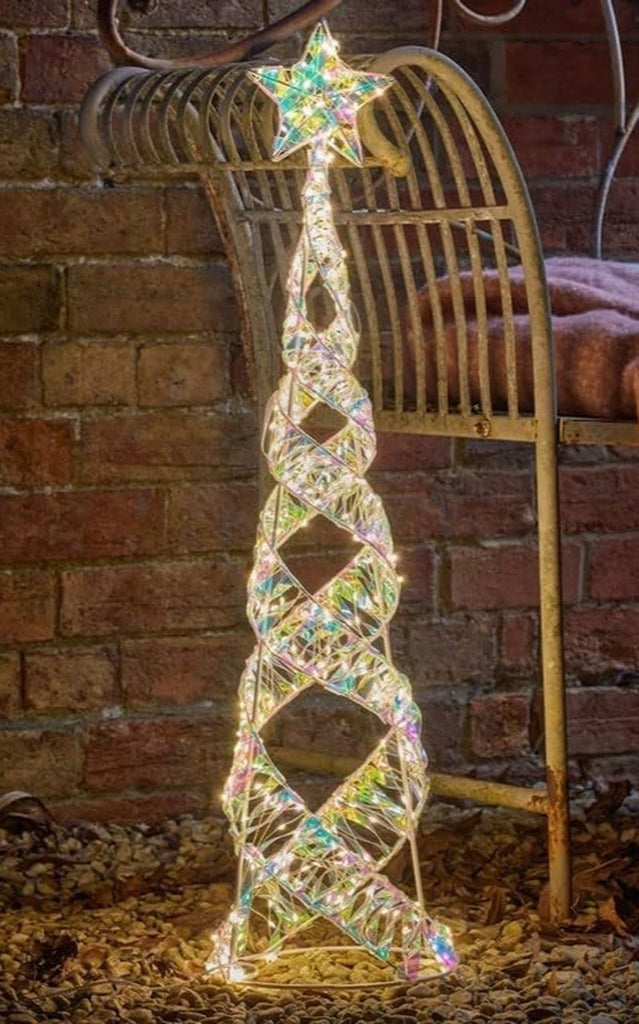 Christmas Festive LED Light up Opalight Starbelisk Cone Tree 1M Tall 5M Cable