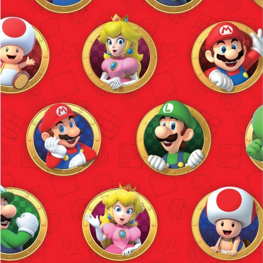 Wrapping Paper Super Mario Bros Kids Birthday Gift Wrap 3 X 4M Roll