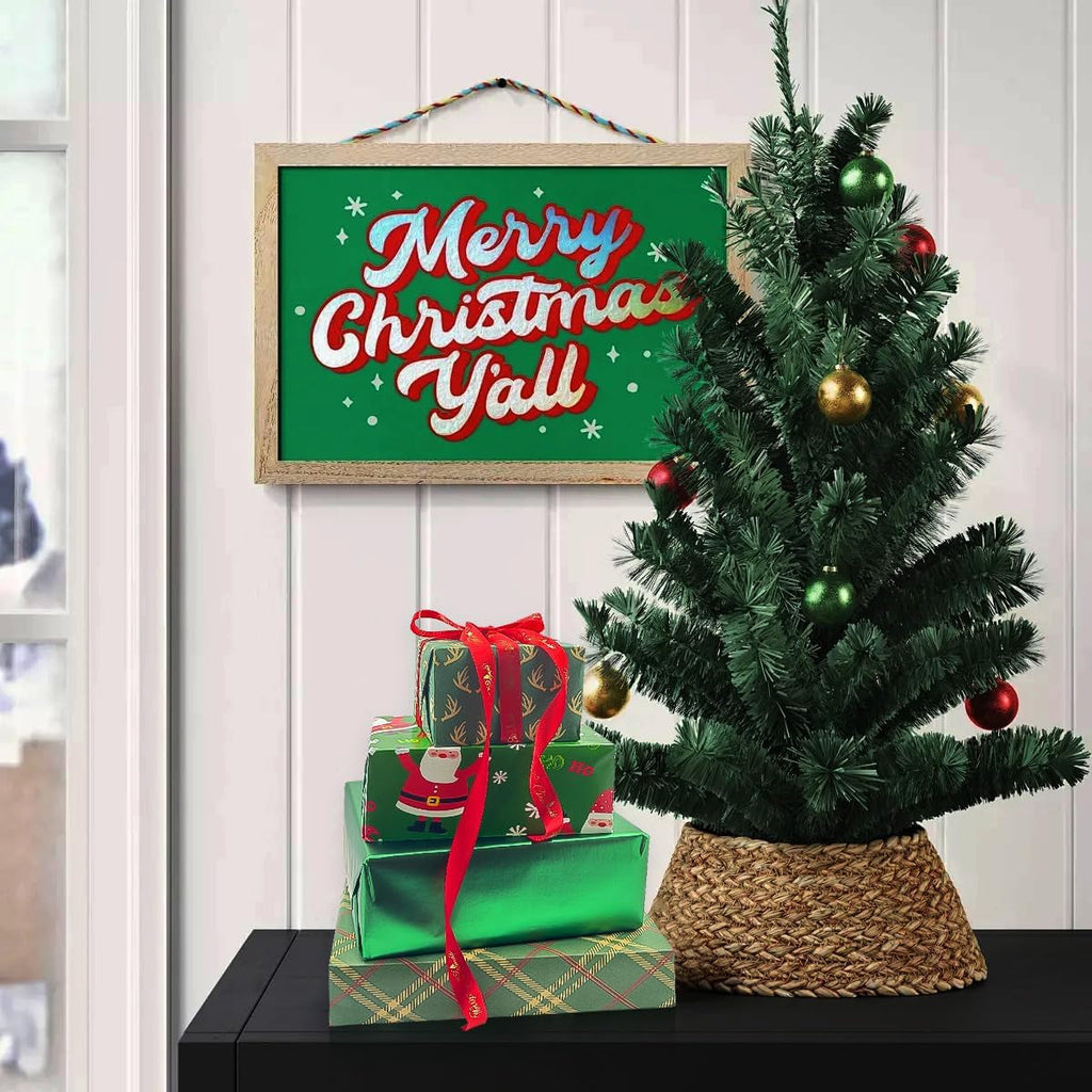 Green Gift Wrapping Paper Rolls, 4 Rolls 43Cm*3 Meter Christmas Wrapping Paper