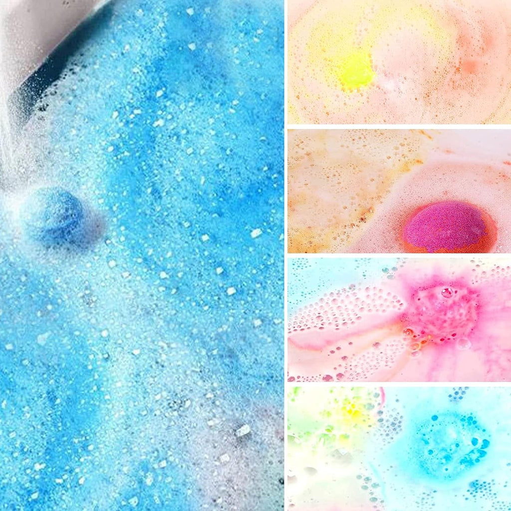 Bath Bombs, Gift Set Rich in Essential Oils Natural Handmade Bath&Spa Fizzles Marvelous Salts to Moisturize Skin and Relieve Stress Romantic Gifts for Her/Him/Girlfriend/Wife (Pack of 12)