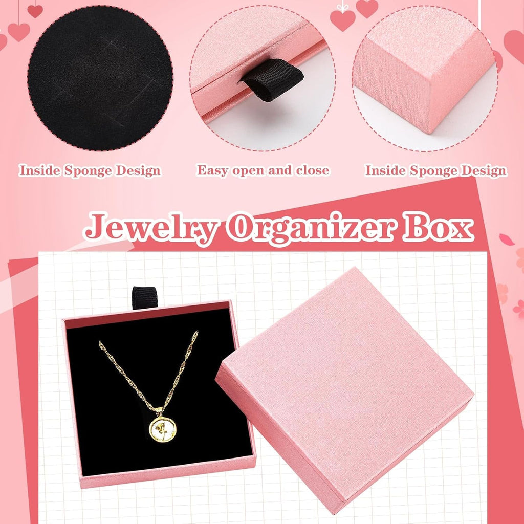 3 Pcs Jewelry Gift Boxes Necklace Earring Bracelet Drawer Gift Box Kraft Jewellery Box for Christmas Birthday Wedding Anniversaries Present
