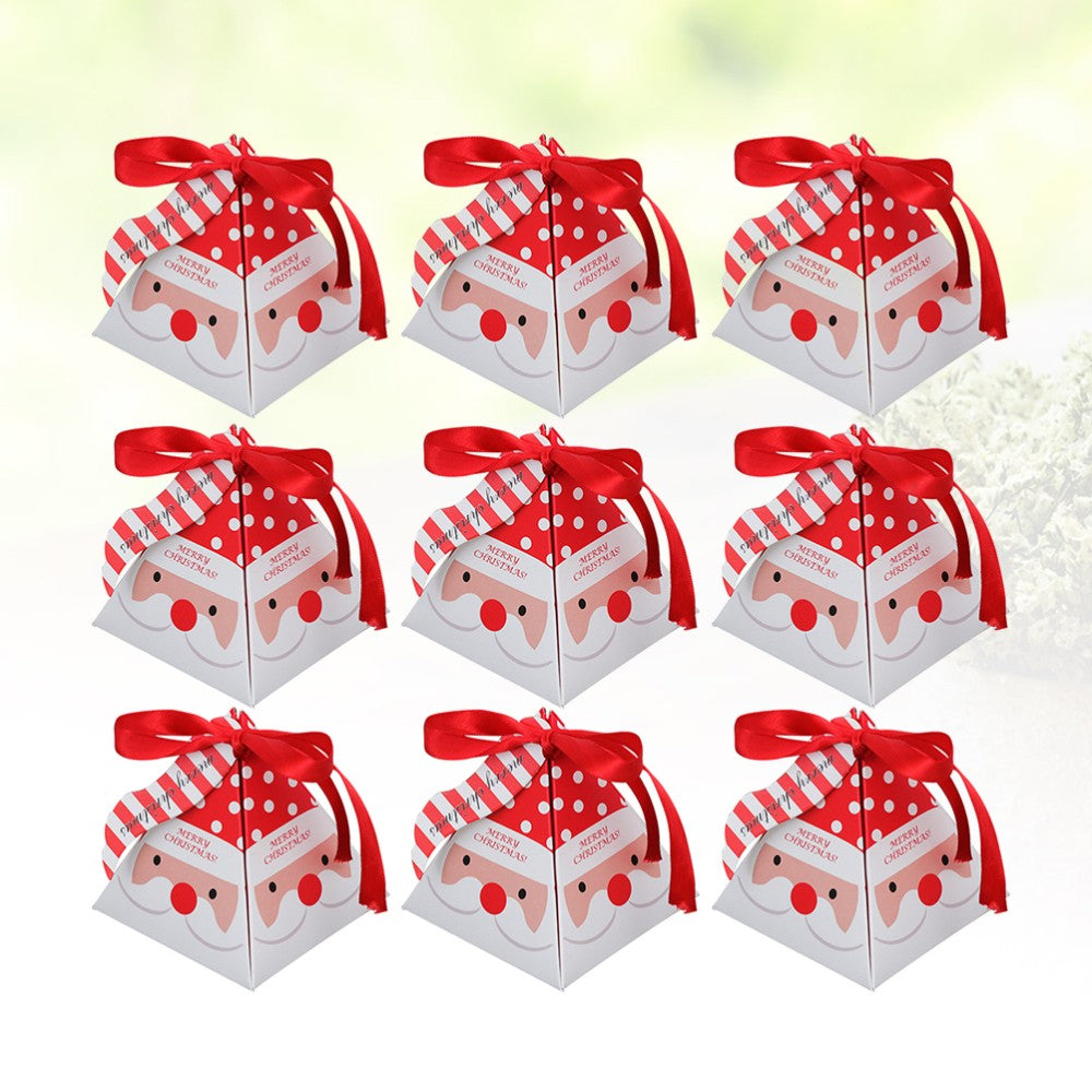 30 Pcs Santa Claus Packaging Box Christmas Paper Boxes Goodies Treat Containers