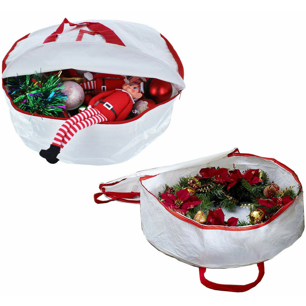 LARGE STORAGE CONTAINER BAG for CHRISTMAS WREATH DECORATION XMAS ITEMS up to 30"