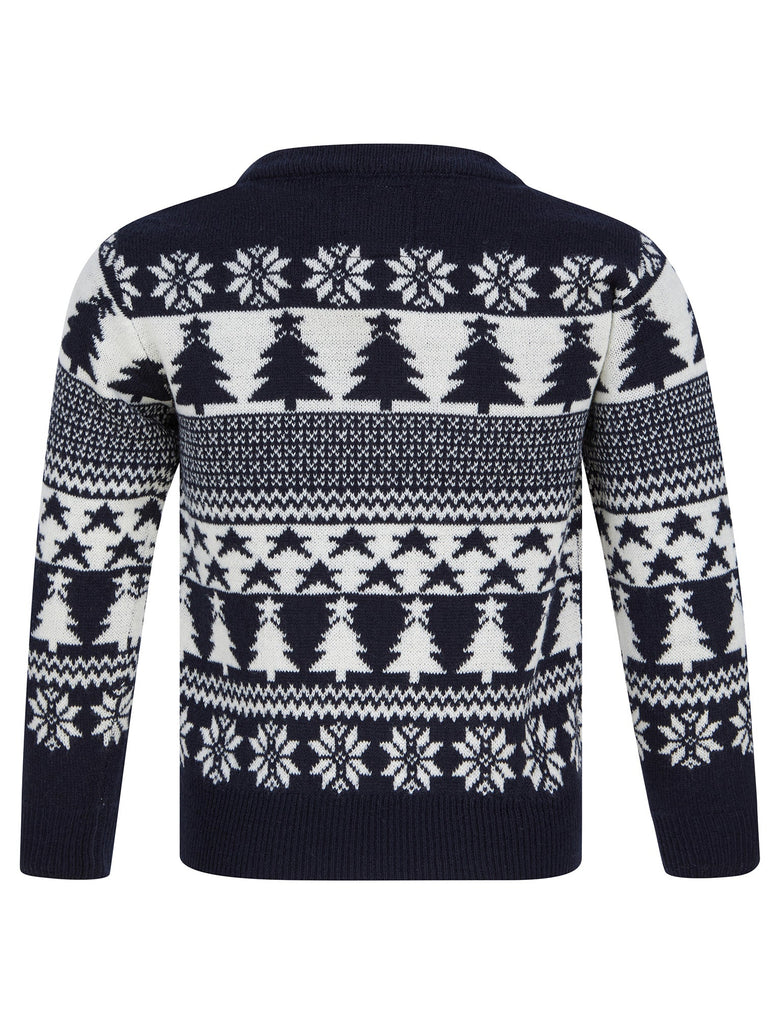 Kids Girls Christmas Jumper Star Tree Nordic Fairisle Xmas Sweater Novelty