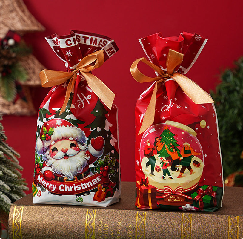 50PCS Drawstring Christmas Gift Bags Perfect for Party Treats Present Packaging