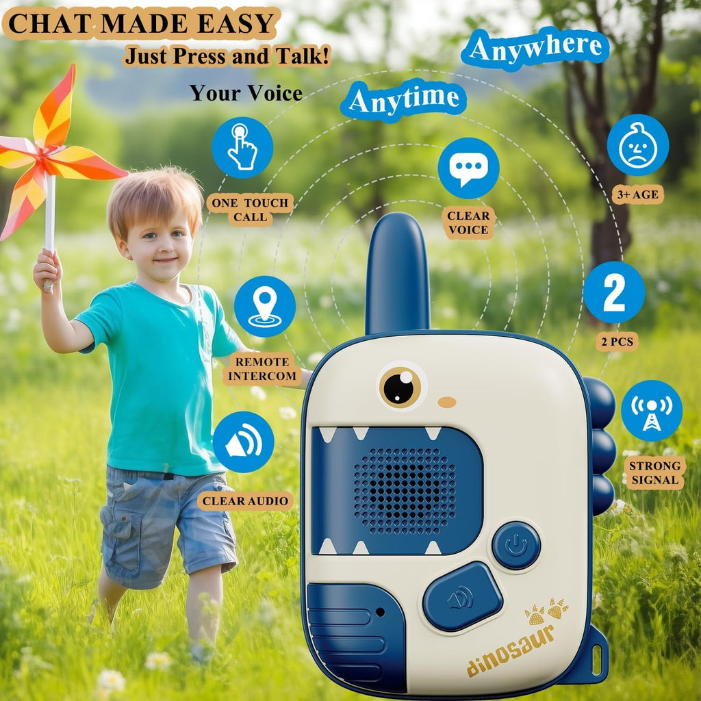 Walkie Talkie Kids - Toys for 2 3 4 5 6 Year Old Boys Girls Dinosaur Toys for Boys Gifts for 5 6 7 8 Year Olds Kids Toys Age 4-7 Walkie Talkie Outdoor Toys Camping Birthday Xmas Easter