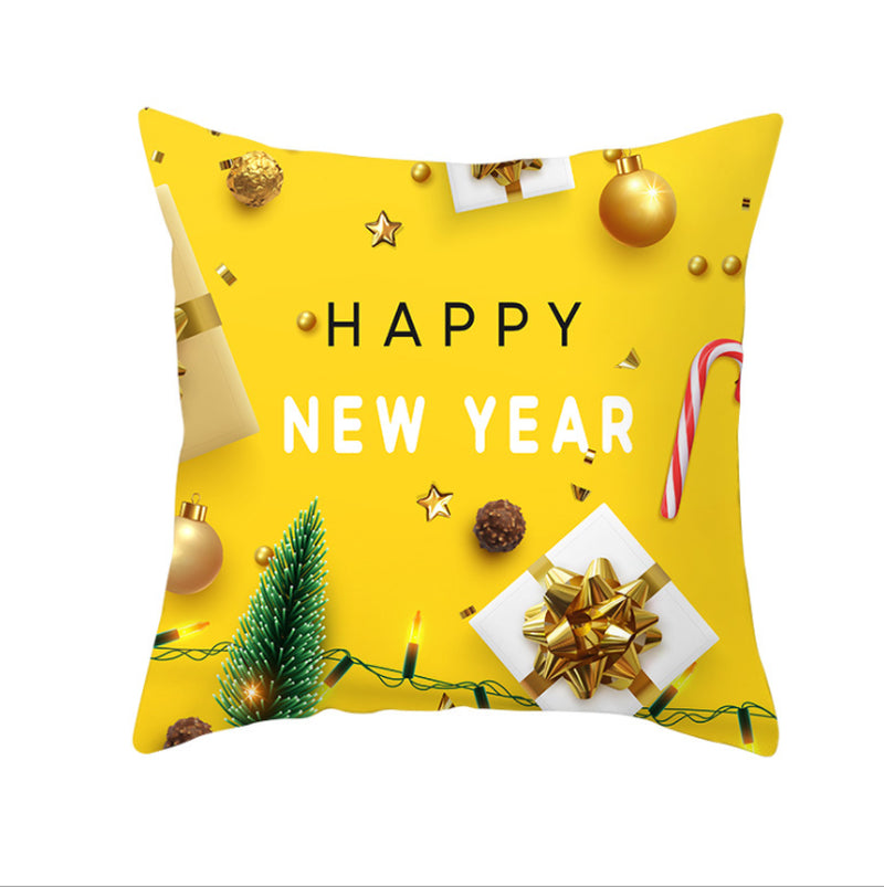 NEW 2025 CHRISTMAS NEW YEAR POLYESTER CUSHION COVER PILLOW CASE HOME SOFA DECOR