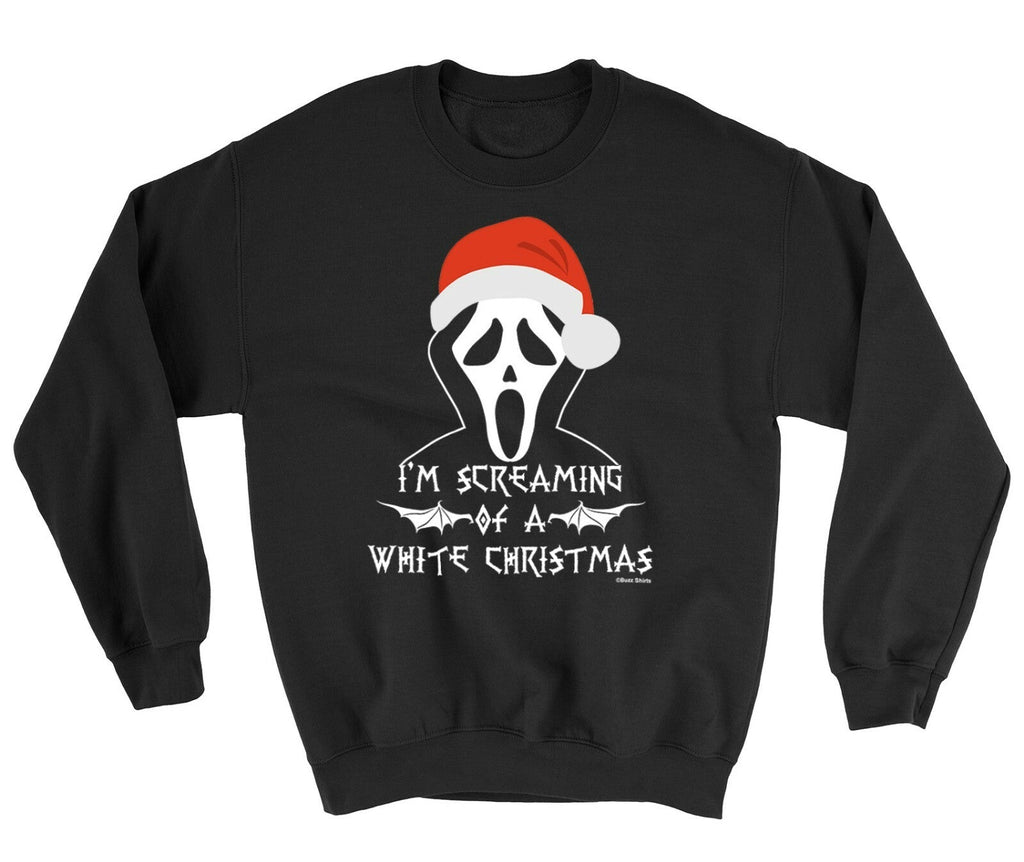 Kids CHRISTMAS Jumper Screaming of a White Xmas Gothic Boys Girls Funny Sweater