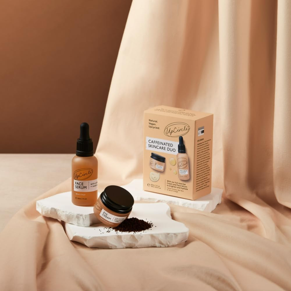Caffeinated Duo – Our Face Serum and Eye Cream Duo – Vitamin C, Hyaluronic Acid + Coffee Oil – Evens Skin Tone, Reduces Puffiness + Dark Circles – Vegan + Cruelty-Free