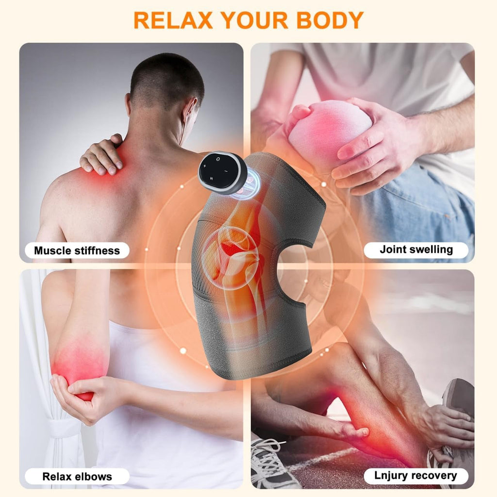 Christmas Gifts for Women Him,Vibration Heating Pads,Cordless Knee Massager with Heat,Knee Shoulder Elbow Massager for Pain Relief,3 Modes & Heat,Gifts for Women Men Mum Dad