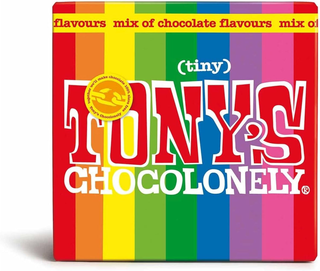 Tiny Tony'S Gift Box - 180G Mini Chocolate Mix to Share, 10 Different Flavours, Individually Wrapped, Vegetarian, Belgian Fairtrade Chocolates