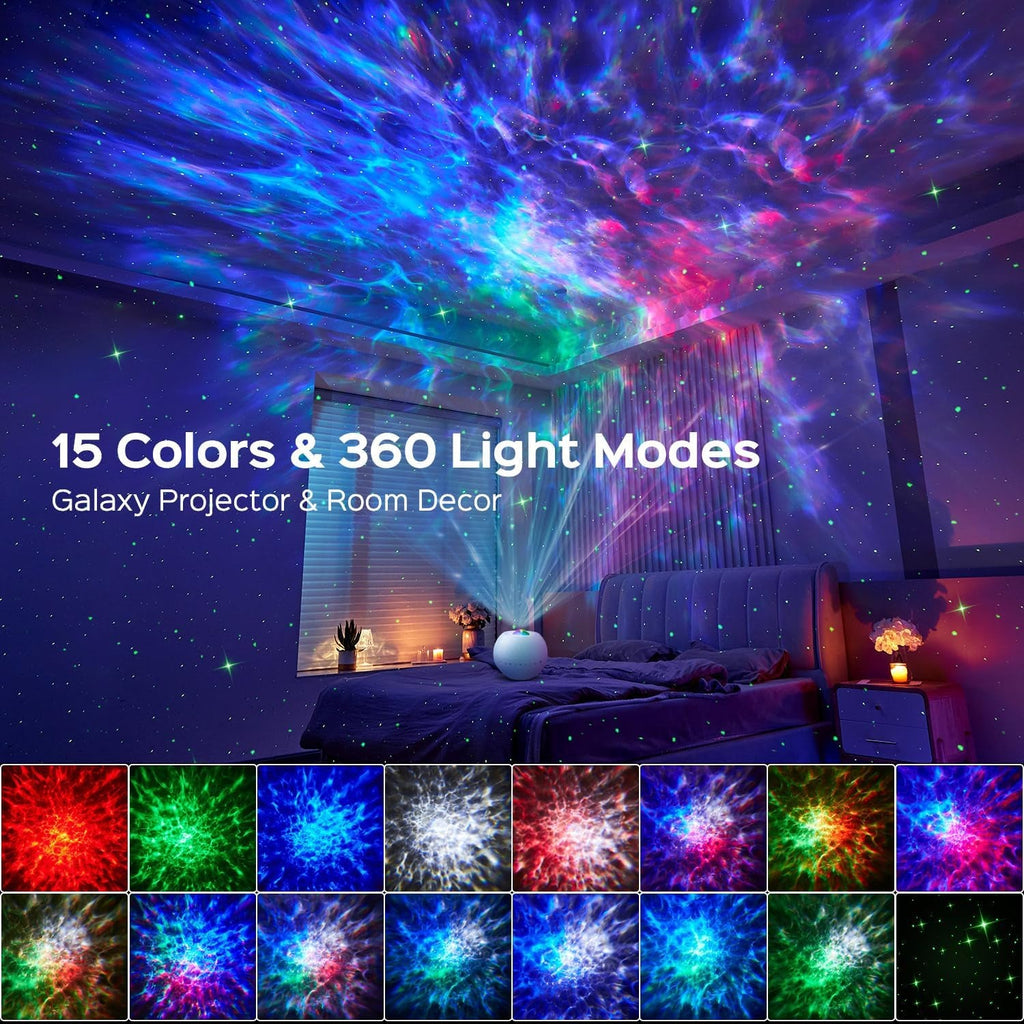 Galaxy Projector Teen Girl Gifts for Teen Boys Gifts for Women Christmas Gifts Christmas Decorations Christmas Lights Night Light Led Lights Lava Lamp,15 Colors+White Noise Machine+Bluetooth