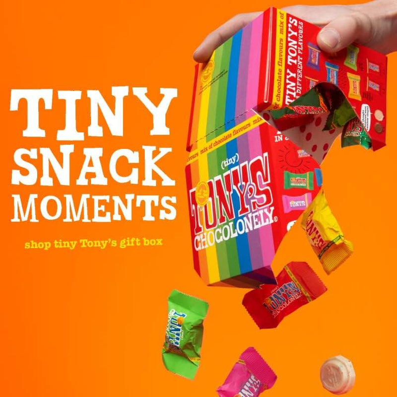 Tiny Tony'S Gift Box - 180G Mini Chocolate Mix to Share, 10 Different Flavours, Individually Wrapped, Vegetarian, Belgian Fairtrade Chocolates