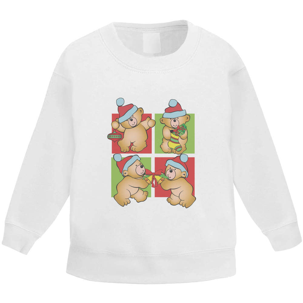 'Teddy Bear Christmas' Kid'S Sweatshirt / Sweater / Jumper (KW050280)