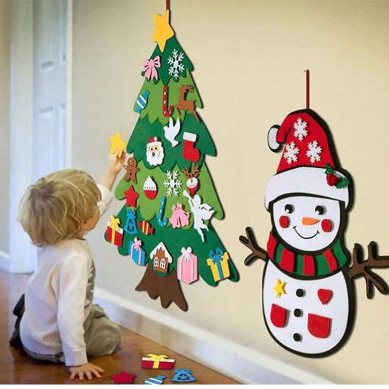 Felt Christmas Tree with Lights, Ideal DIY Home Xmas Decorations for Kids Gift