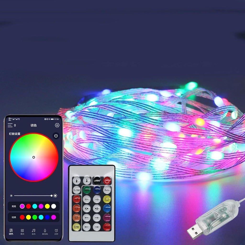 10M 20M RGBIC Chasing Effect LED String Fairy Lights Dream Color+Remote Control