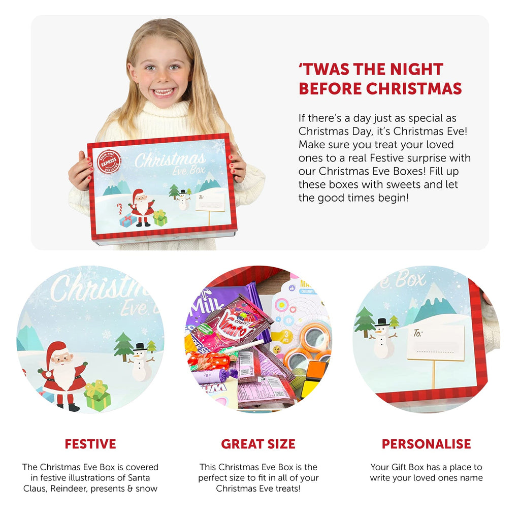PACK of 6 CHRISTMAS EVE BOX CHRISTMAS GIFT BOX XMAS WRAPPING 32 X 21 X 11Cm
