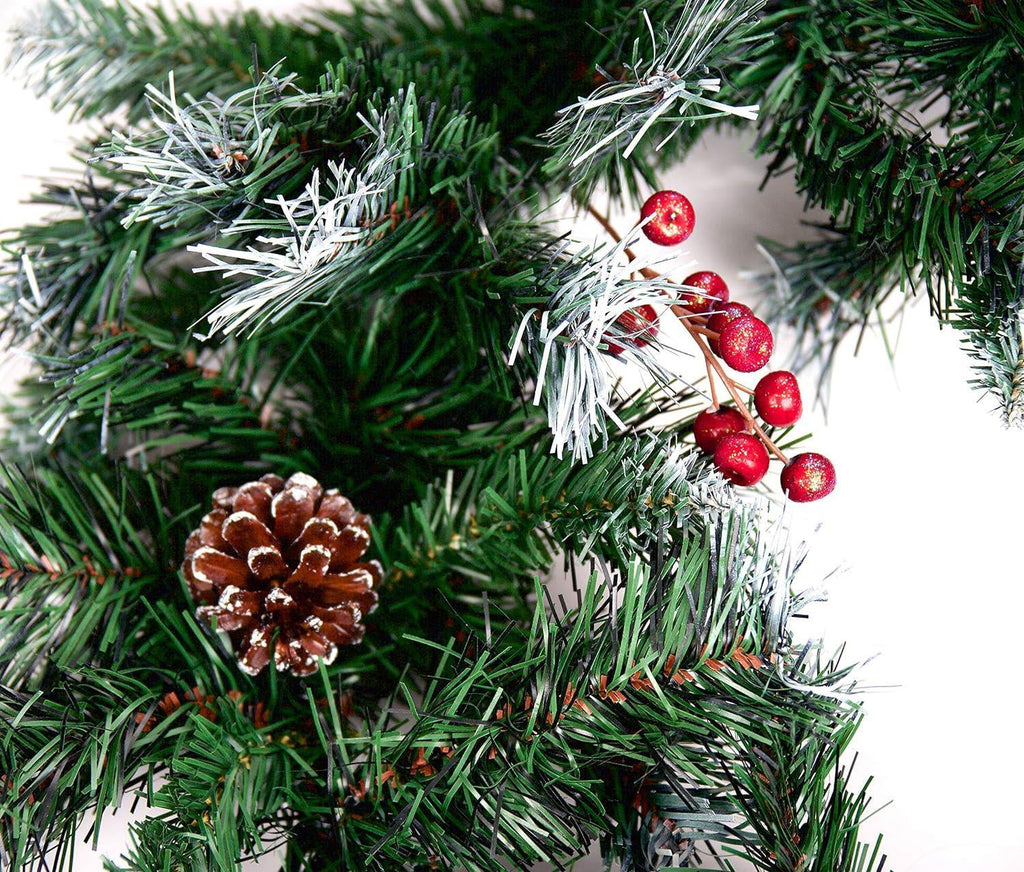 Best Artificial 12Ft Deluxe Frosted Christmas Garland & 100 Bright White Lights
