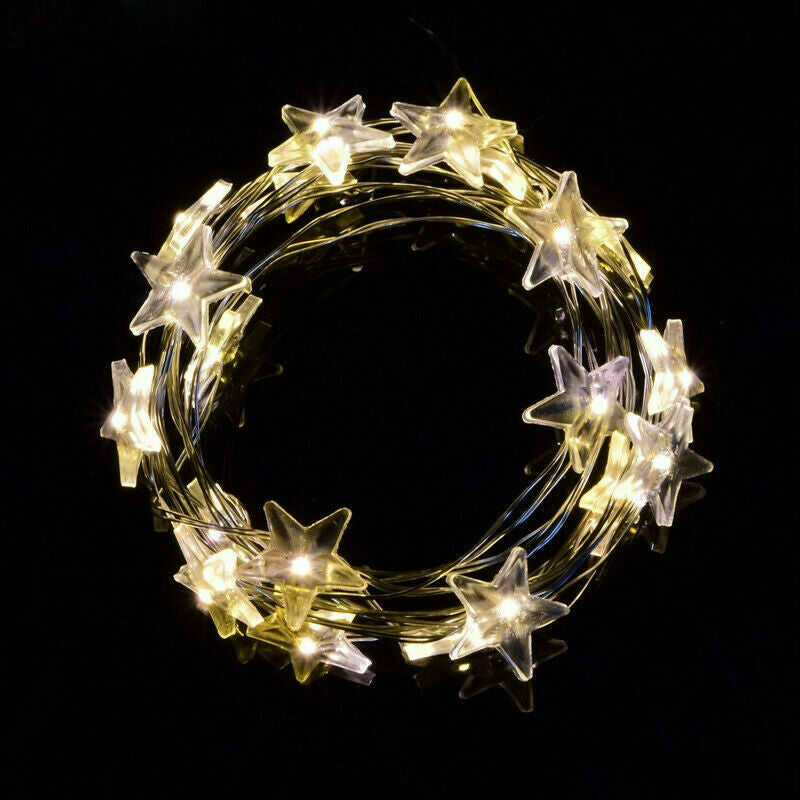 20 LED Star Lights Battery Garden Fairy String Micro Wedding Party Bedroom Decor