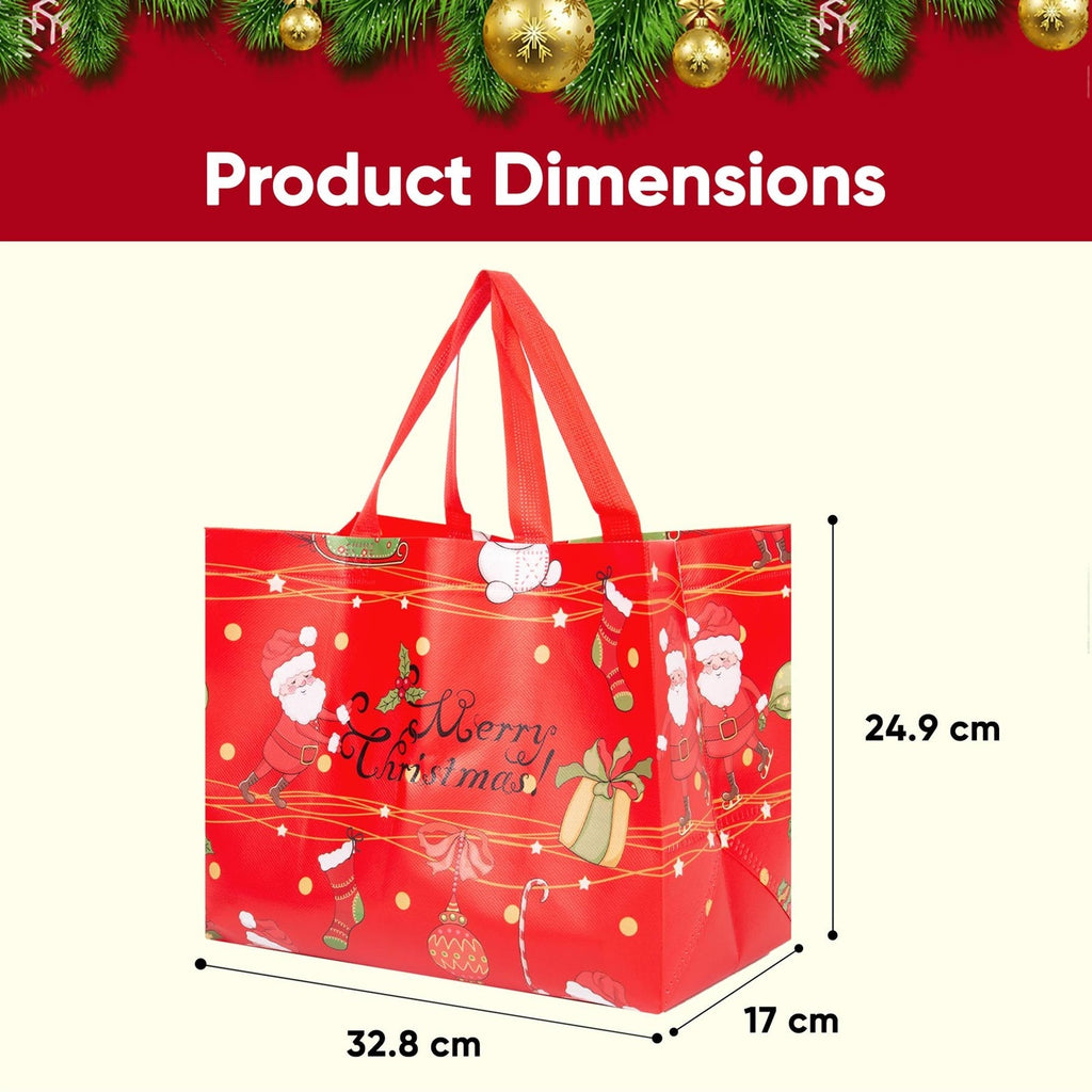 Christmas Gift Bags 12 Pack Tote Bag Non Woven Fabric Gift Party Present Bags