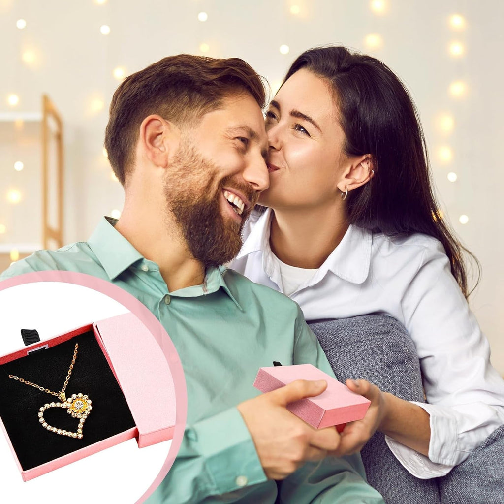 3 Pcs Jewelry Gift Boxes Necklace Earring Bracelet Drawer Gift Box Kraft Jewellery Box for Christmas Birthday Wedding Anniversaries Present