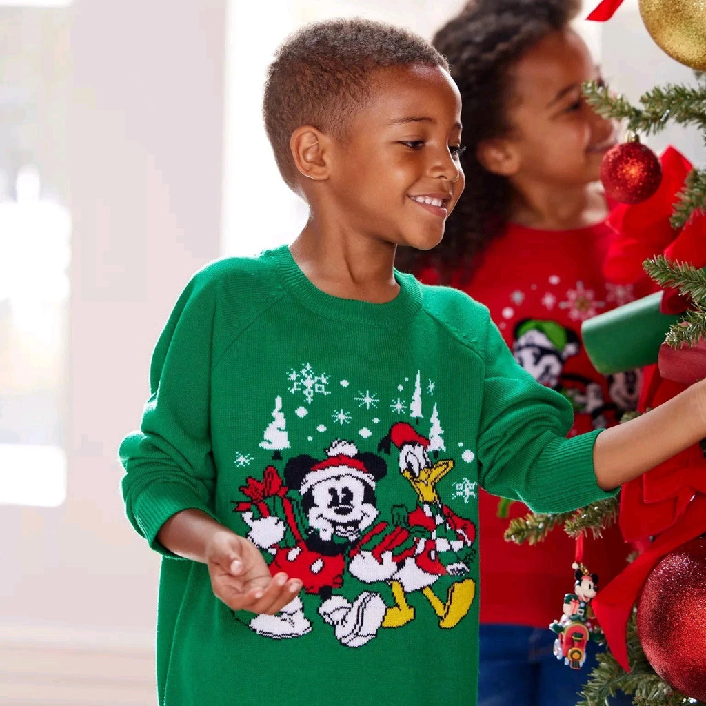Disney Mickey & Donald Kids Christmas Jumper Sweater Festive Knit – Sizes Unisex
