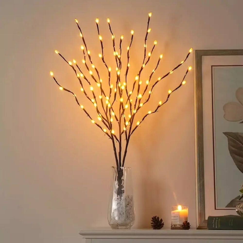 50 LED Indoor Black LED Tree Warm White Bright Lights Battery Christmas 110 Cm